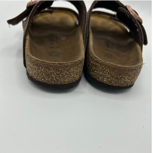 Birkenstock Arizona Sandals Size 34 EU (Kids/Small) Brown Leather Copper Buckles - Picture 6 of 16